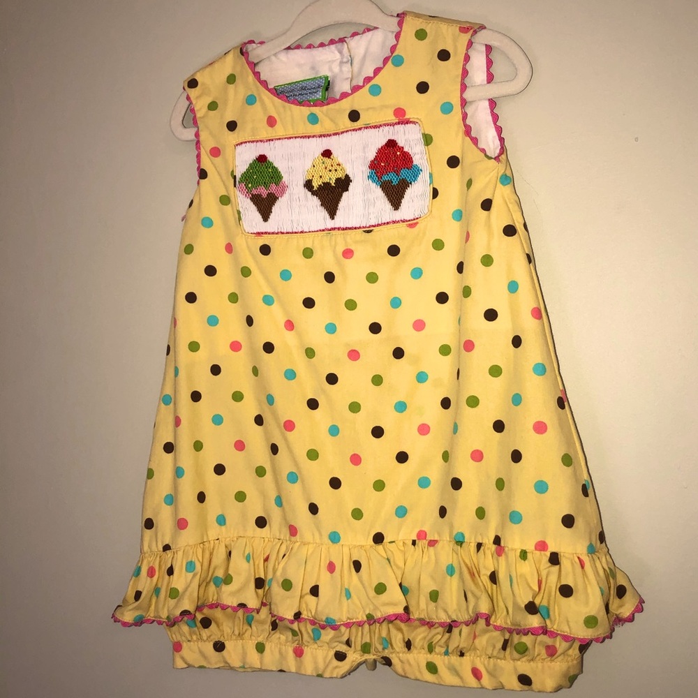 Smocked Ice Cream/Birthday Girls’ Bubble
